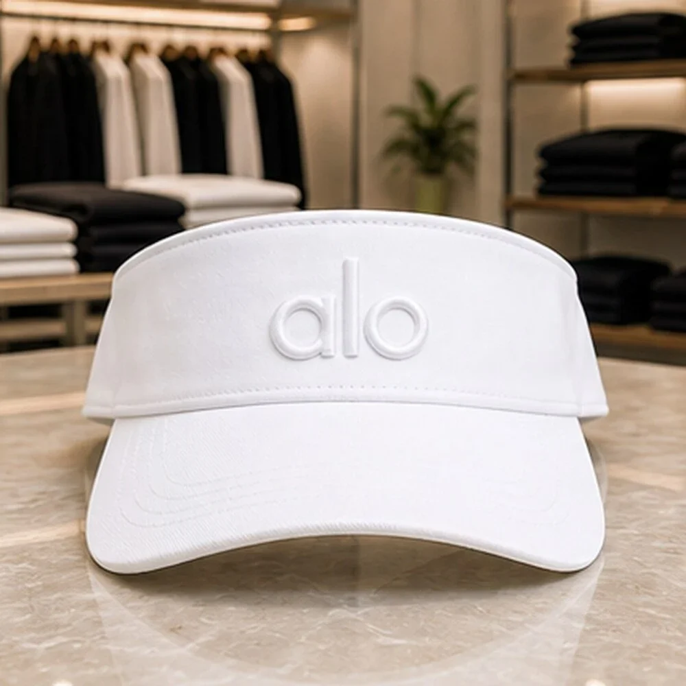ALO Yoga White Active Open Top Visor Hat NWT